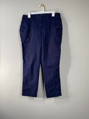 GAP Girlfriend Khaki Pants Women's 10 Mid Rise Blue Casual